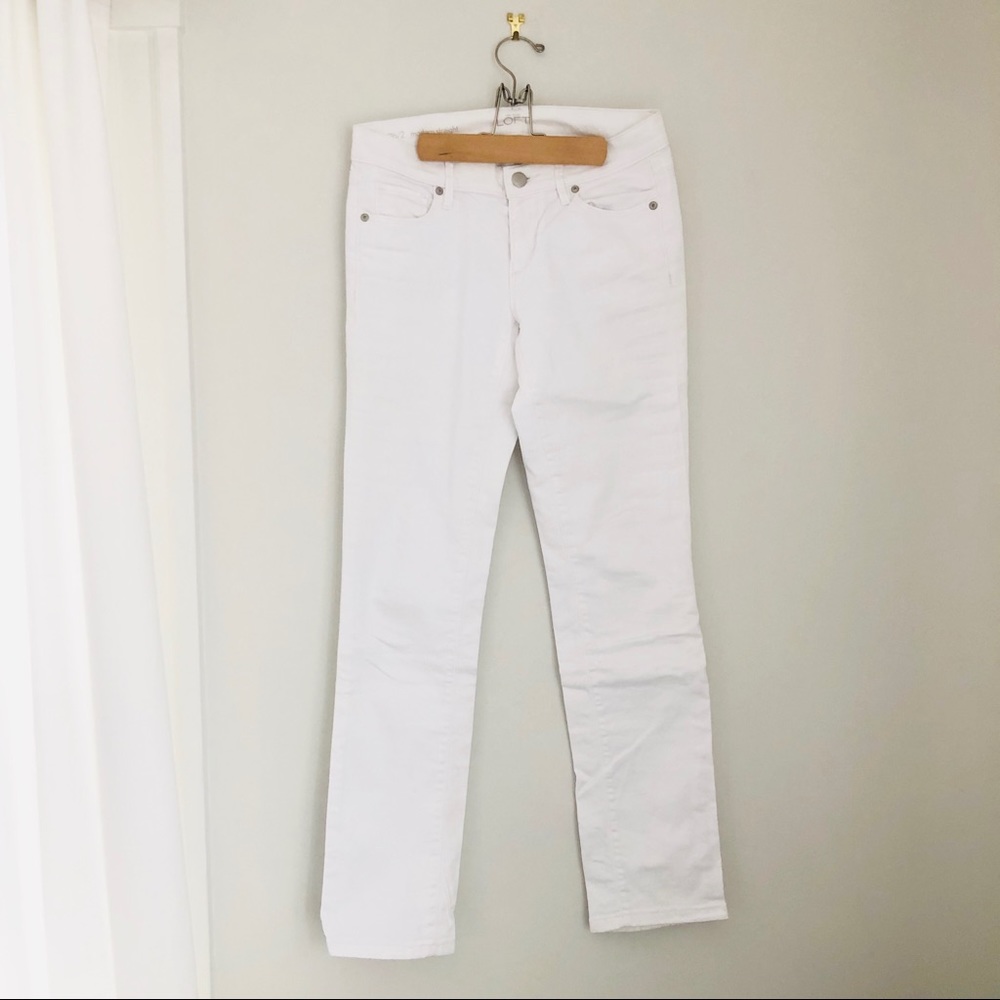 LOFT modern straight white jeans / size 26/2